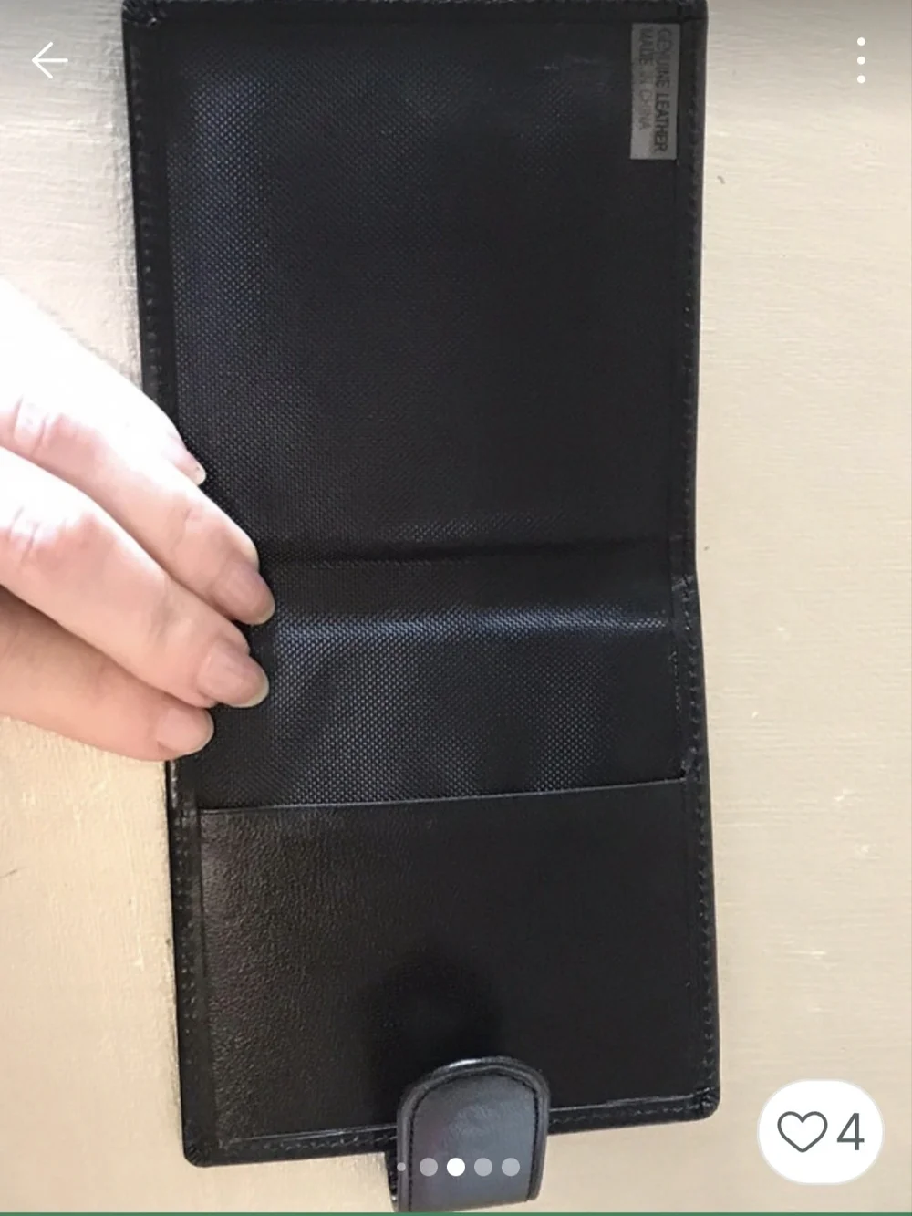 Moda Black Leather Card Holder Wallet with Snap Tab